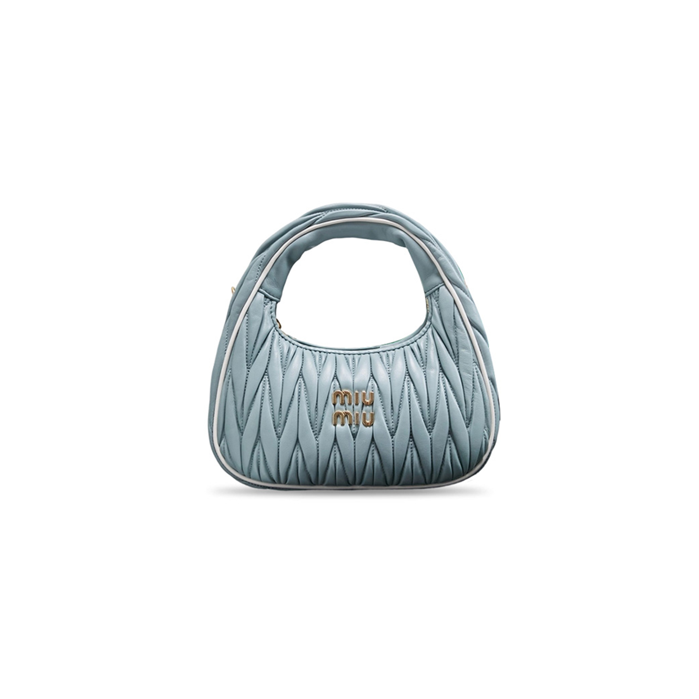 MIU MIU WANDER MATELASSÉ LEATHER SMALL HOBO BAG 5BC125 (20*17*6cm)